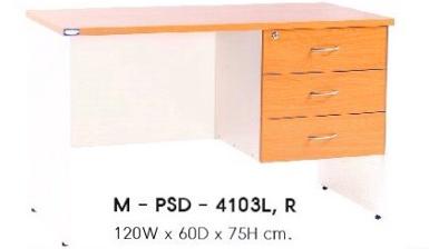 โต๊ะทำงานขาไม้ 3 ลิ้นชัก รุ่น M-PSD-4103