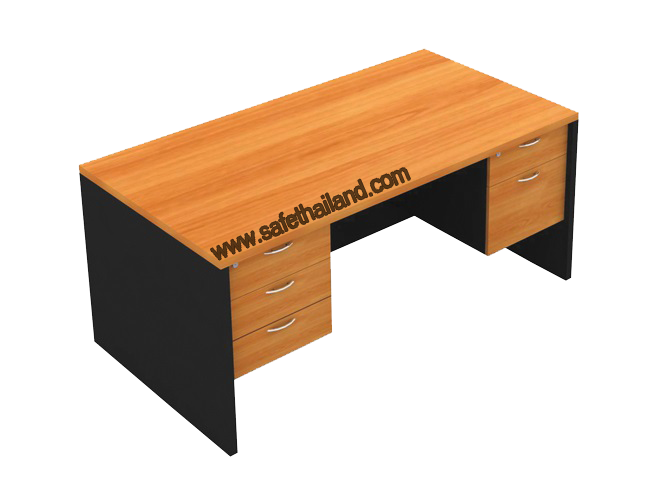 โต๊ะทำงานไม้  รุ่น M-EXPD-5532  ขนาด ( 75 x 165 x 75 ) มีห้าลิ้นชัก ซ้ายขวา
