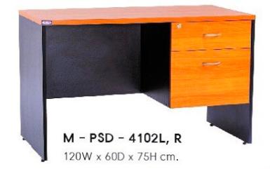 โต๊ะทำงานขาไม้ 2 ลิ้นชัก รุ่น M-PSD-4102